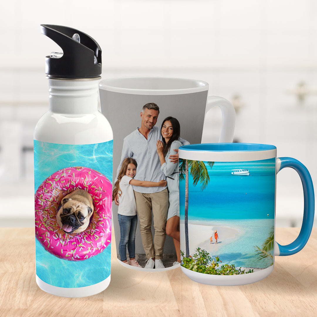 Tazas y botellas personalizadas con fotografías